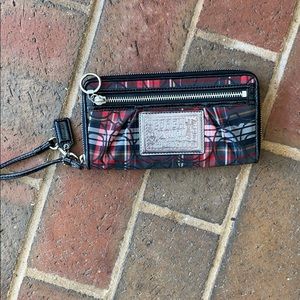 Plaid Coach Wallet